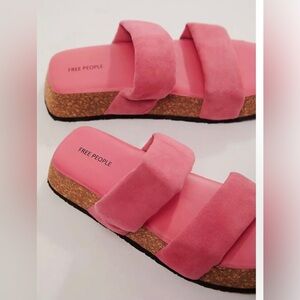 NIB Free People Fairmount Flared Flat Sandal in Pink - Size 11